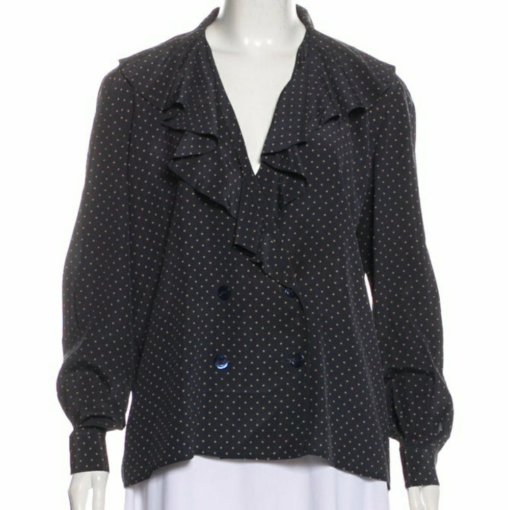 Valentino Polkadot Silk Blouse